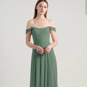 Jenny Yoo Bridesmaid Valence Dress Eucalyptus Off The Shoulder Size 16 NWT